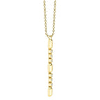 0.09CT 14K Y/G DIAMOND BEZEL GEO CUT LARIAT NECKLACE