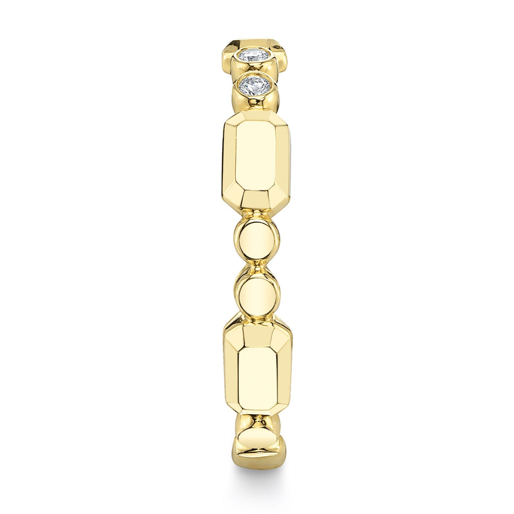 0.06CT 14K Y/G DIAMOND BEZEL GEO CUT BAND