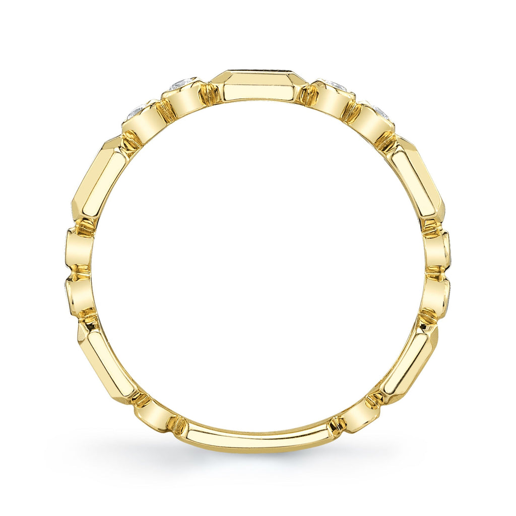 0.06CT 14K Y/G DIAMOND BEZEL GEO CUT BAND