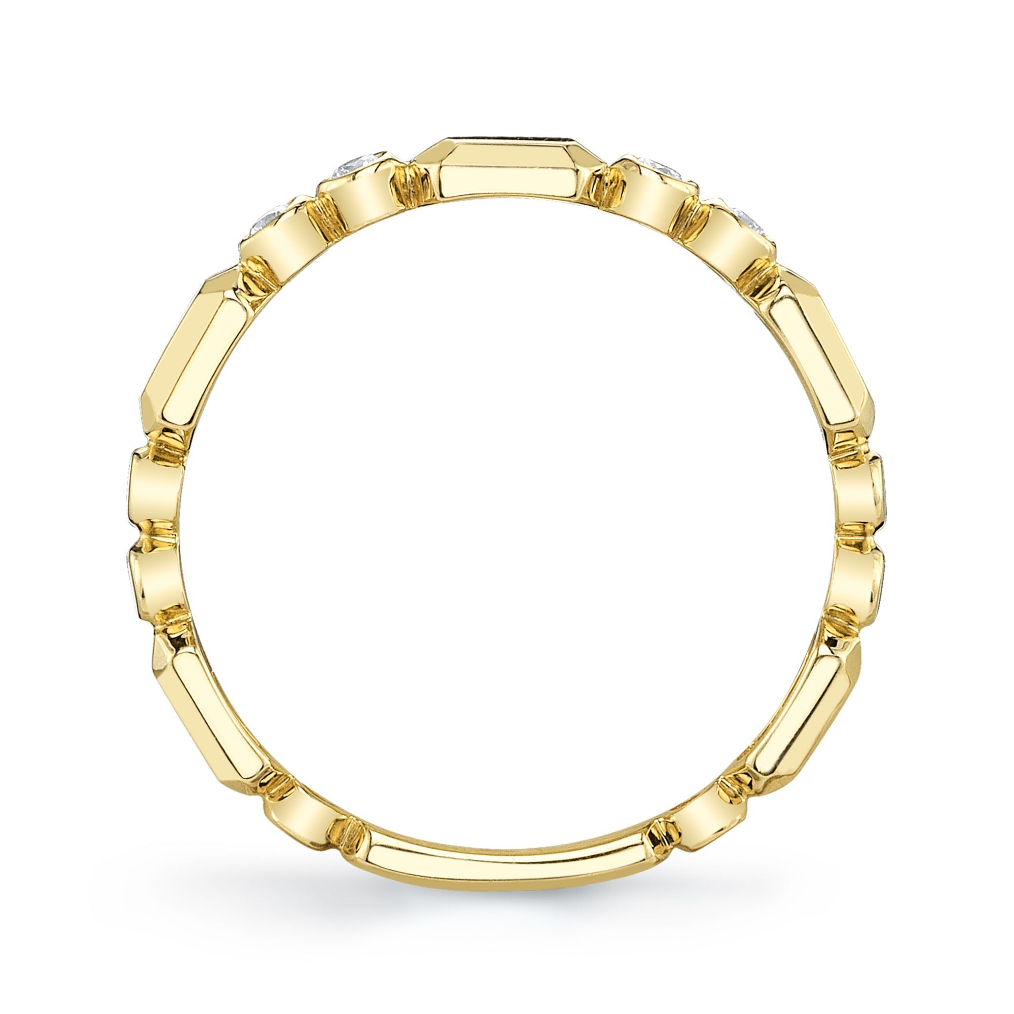 0.06CT 14K Y/G DIAMOND BEZEL GEO CUT BAND