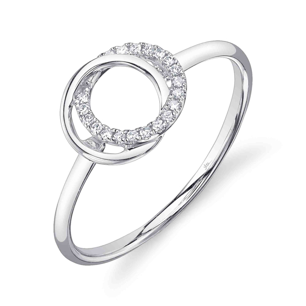 0.07CT 14K W/G DIAMOND LOVE KNOT CIRCLE RING
