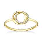 0.07CT 14K Y/G DIAMOND LOVE KNOT CIRCLE RING