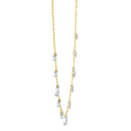 0.64CT 14K2T Y/W DIAMOND FACETED BALL CHAIN NECKLACE