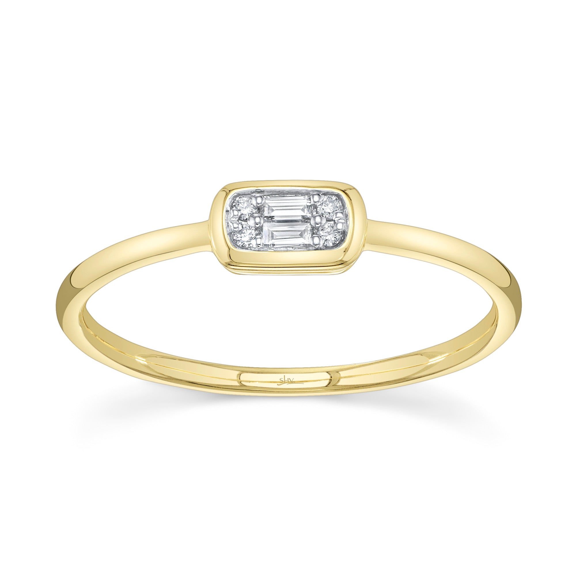 0.07CT 14K Y/G DIAMOND BAGUETTE RING
