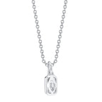 0.07CT 14K W/G DIAMOND BAGUETTE NECKLACE