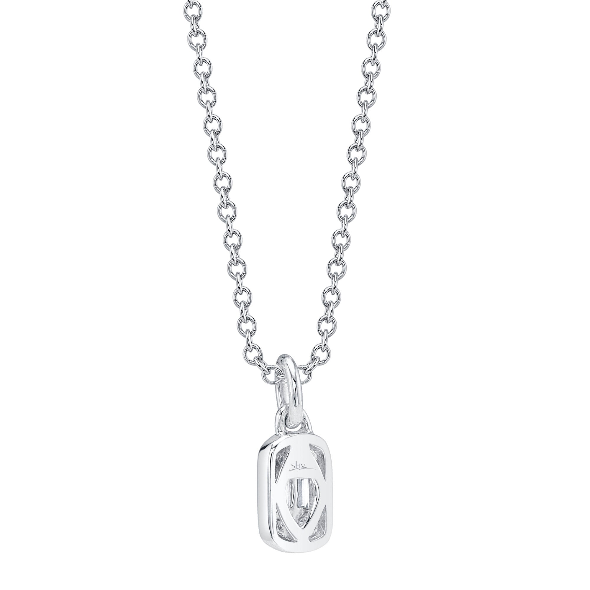 0.07CT 14K W/G DIAMOND BAGUETTE NECKLACE