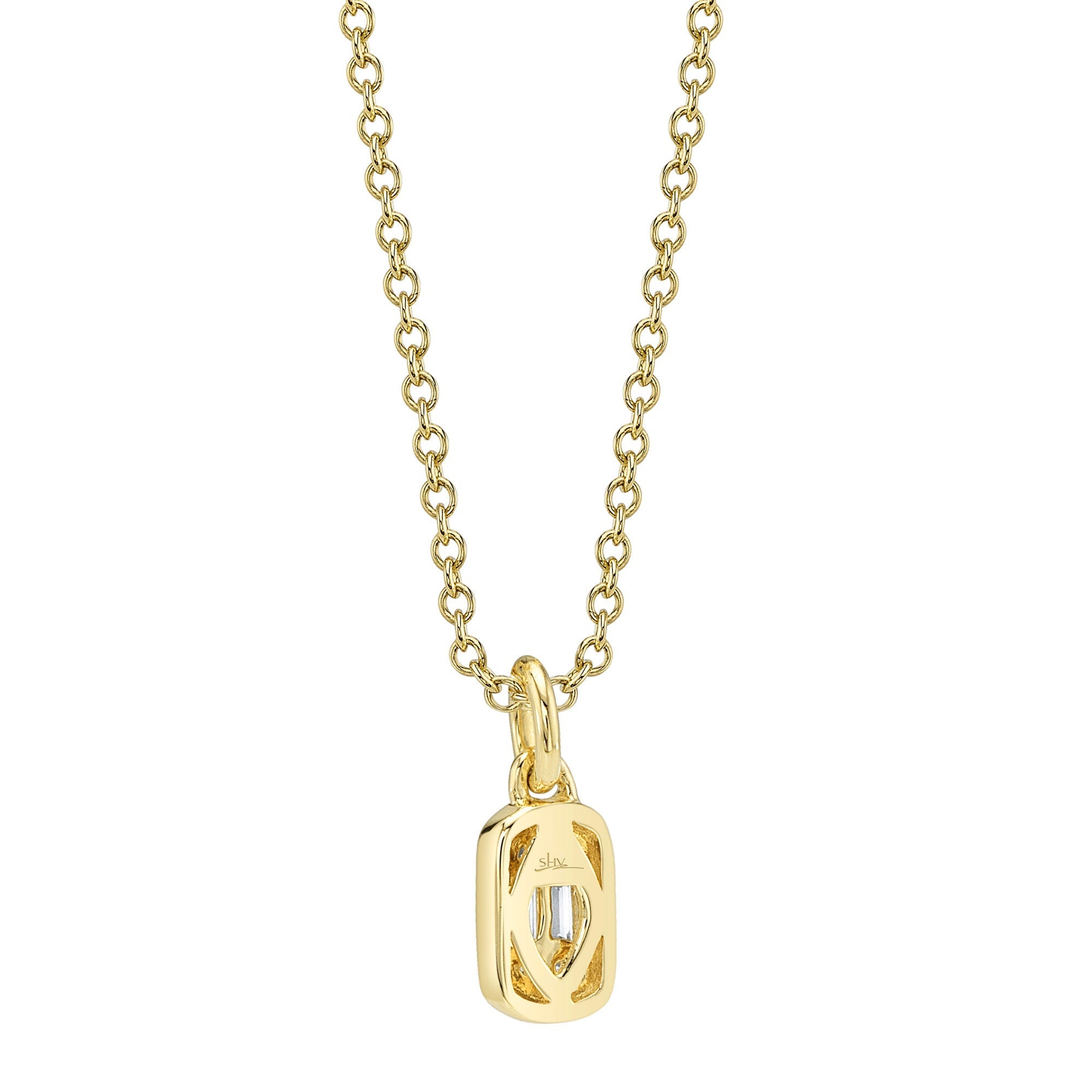 0.07CT 14K Y/G DIAMOND BAGUETTE NECKLACE
