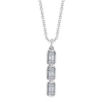 0.14CT 14K W/G DIAMOND BAGUETTE NECKLACE