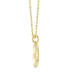 0.24CT 14K Y/G DIAMOND CIRCLE FACETED BALL CHAIN NECKLACE