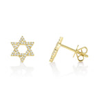 0.16CT 14K Y/G DIAMOND STAR OF DAVID STUD EARRING