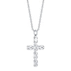 0.30CT 14K W/G DIAMOND BAGUETTE CROSS NECKLACE