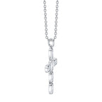0.30CT 14K W/G DIAMOND BAGUETTE CROSS NECKLACE