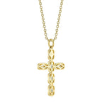 0.30CT 14K Y/G DIAMOND BAGUETTE CROSS NECKLACE