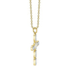 0.30CT 14K Y/G DIAMOND BAGUETTE CROSS NECKLACE