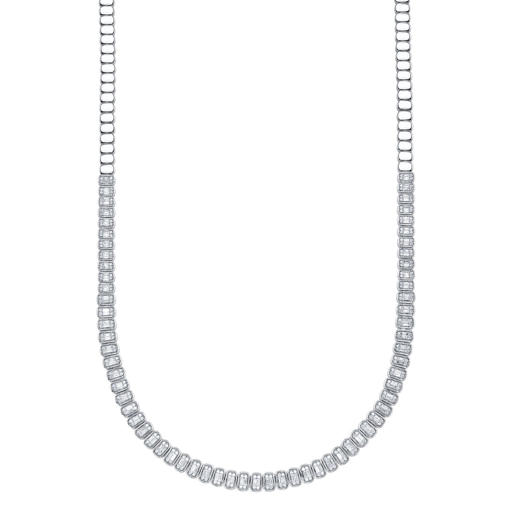 3.07CT 14K W/G DIAMOND BAGUETTE NECKLACE