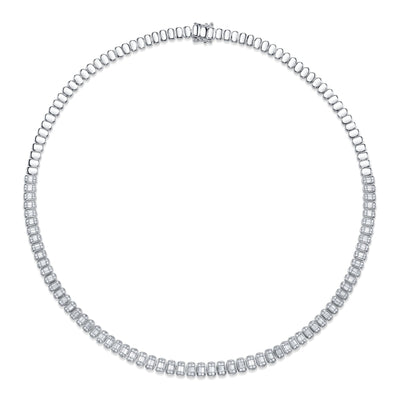 3.07CT 14K W/G DIAMOND BAGUETTE NECKLACE