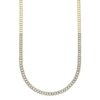 3.07CT 14K Y/G DIAMOND BAGUETTE NECKLACE