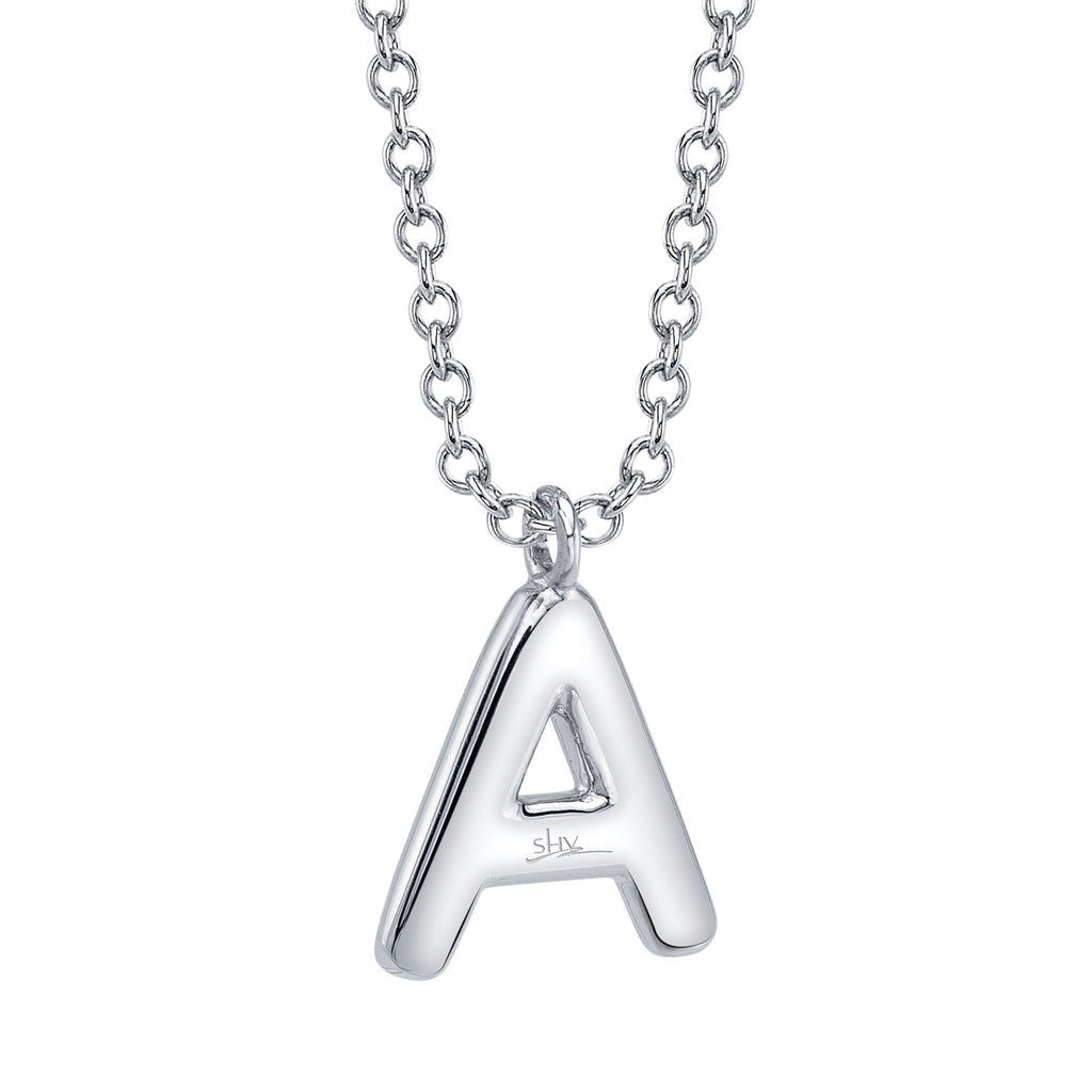 0.09CT 14K W/G DIAMOND PAVE NECKLACE - INITIAL A