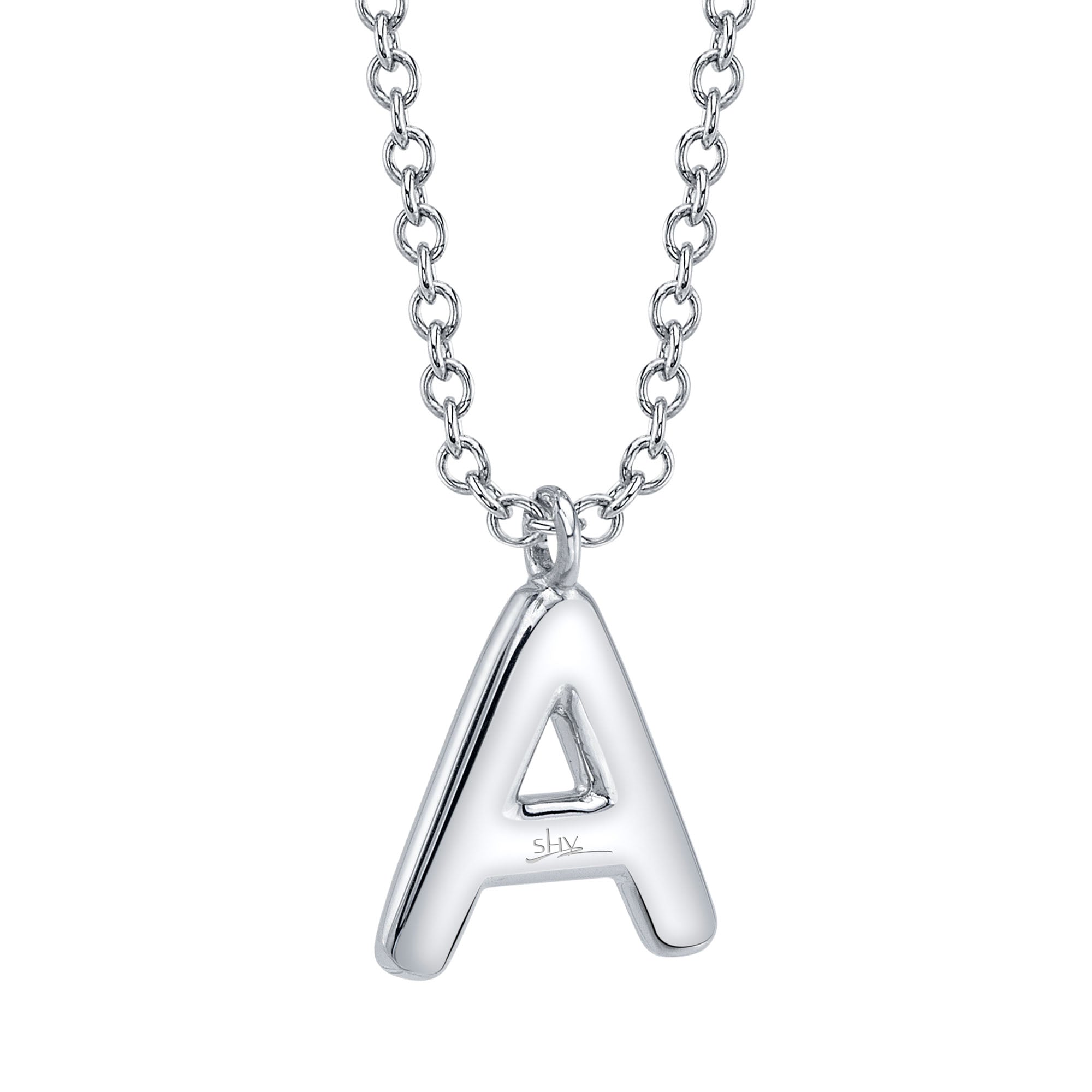 0.09CT 14K W/G DIAMOND PAVE NECKLACE - INITIAL A