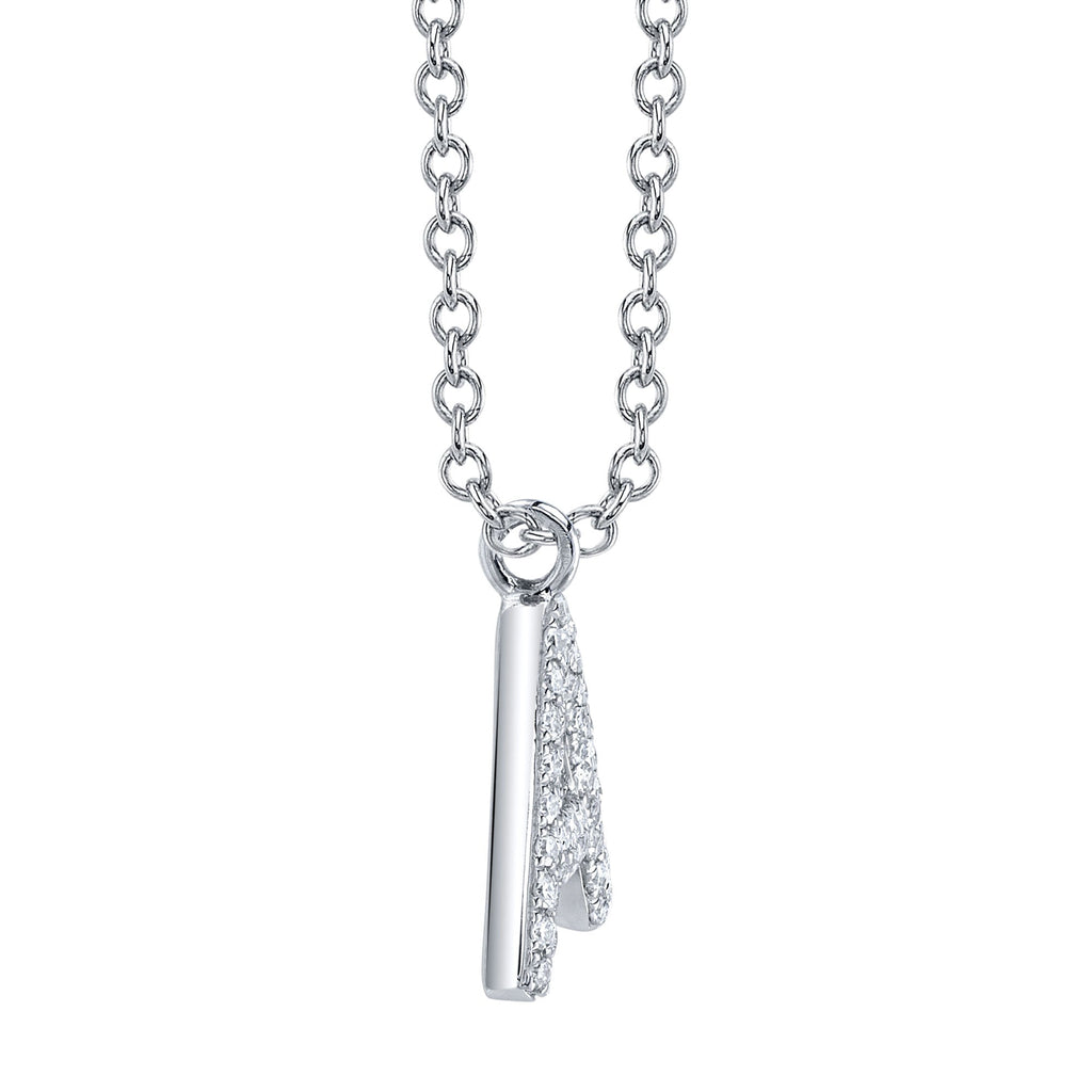 0.09CT 14K W/G DIAMOND PAVE NECKLACE - INITIAL A