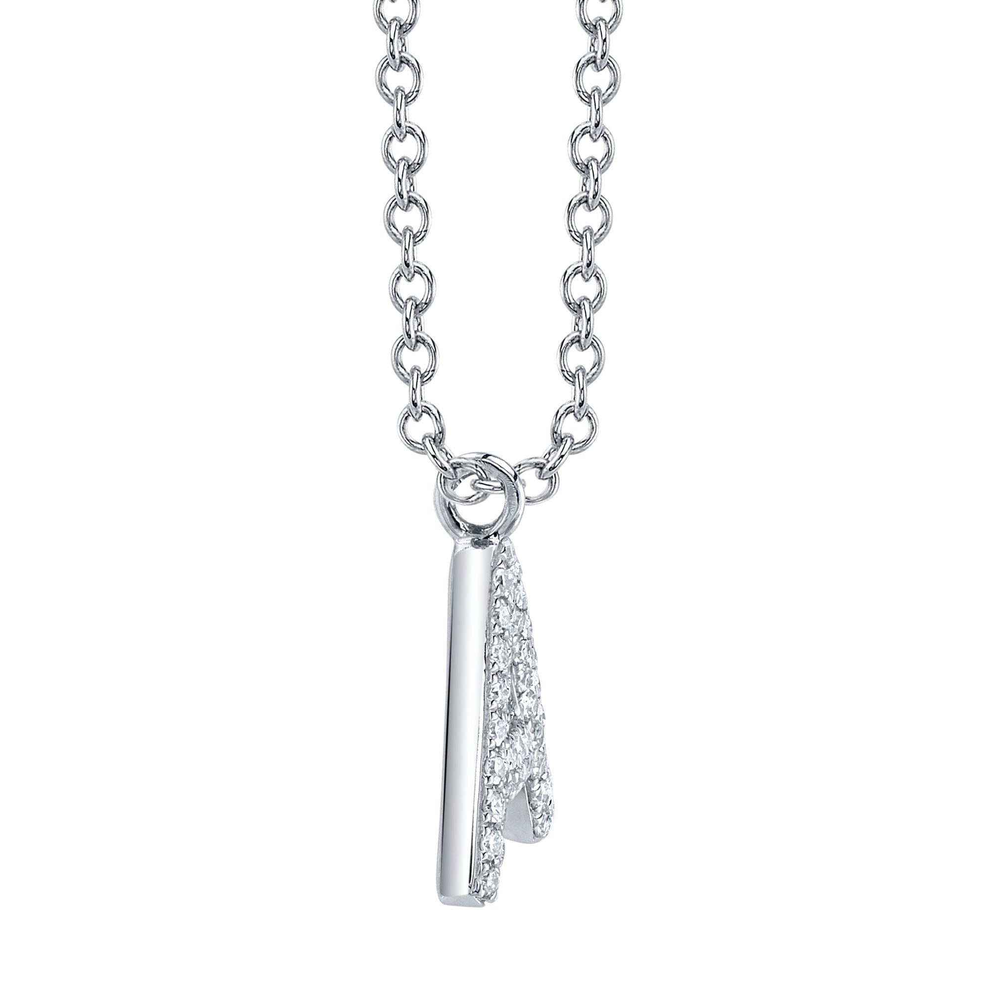 0.09CT 14K W/G DIAMOND PAVE NECKLACE - INITIAL A