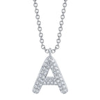 0.09CT 14K W/G DIAMOND PAVE NECKLACE - INITIAL A