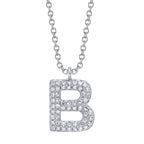 0.11CT 14K W/G DIAMOND PAVE NECKLACE - INITIAL B