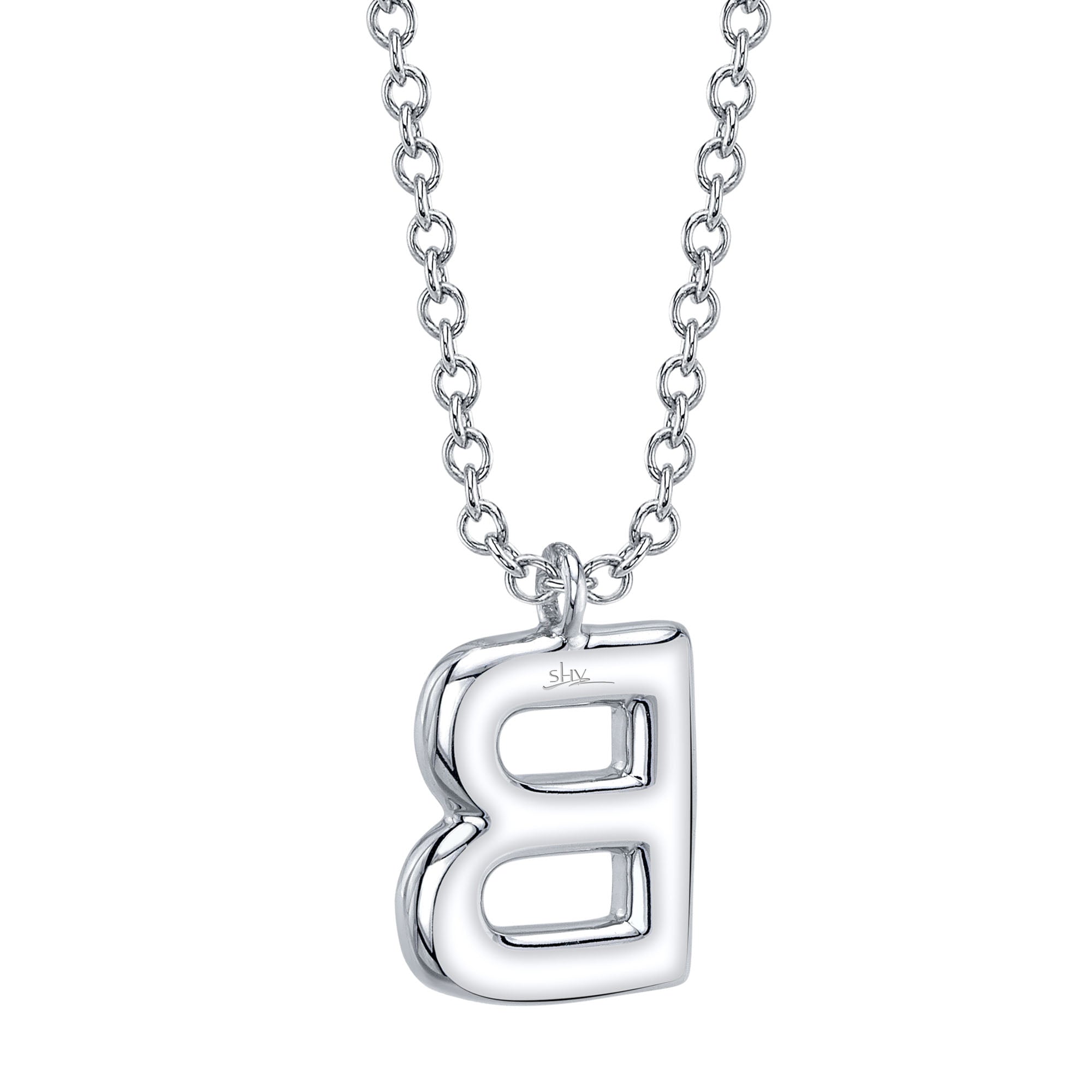 0.11CT 14K W/G DIAMOND PAVE NECKLACE - INITIAL B