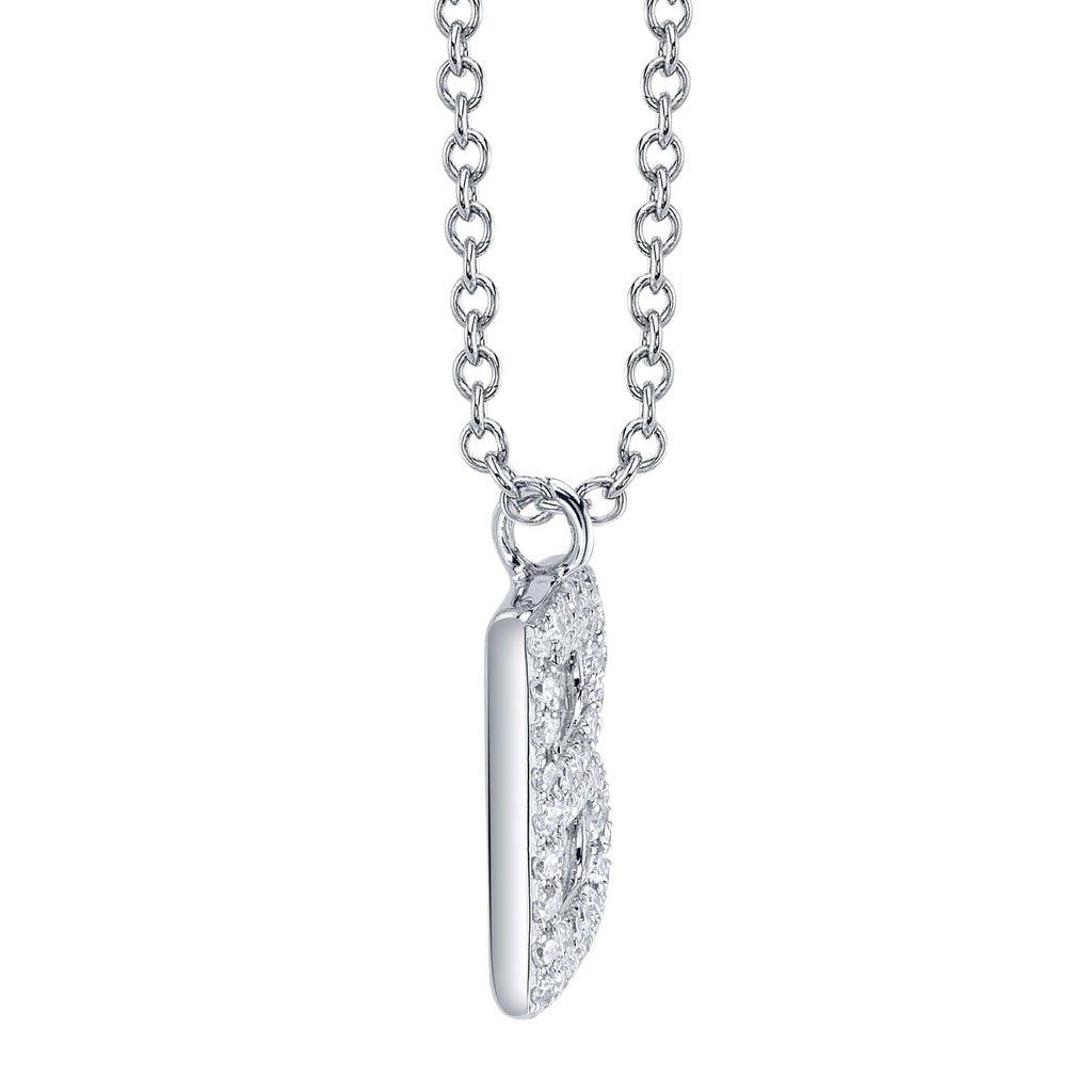 0.11CT 14K W/G DIAMOND PAVE NECKLACE - INITIAL B