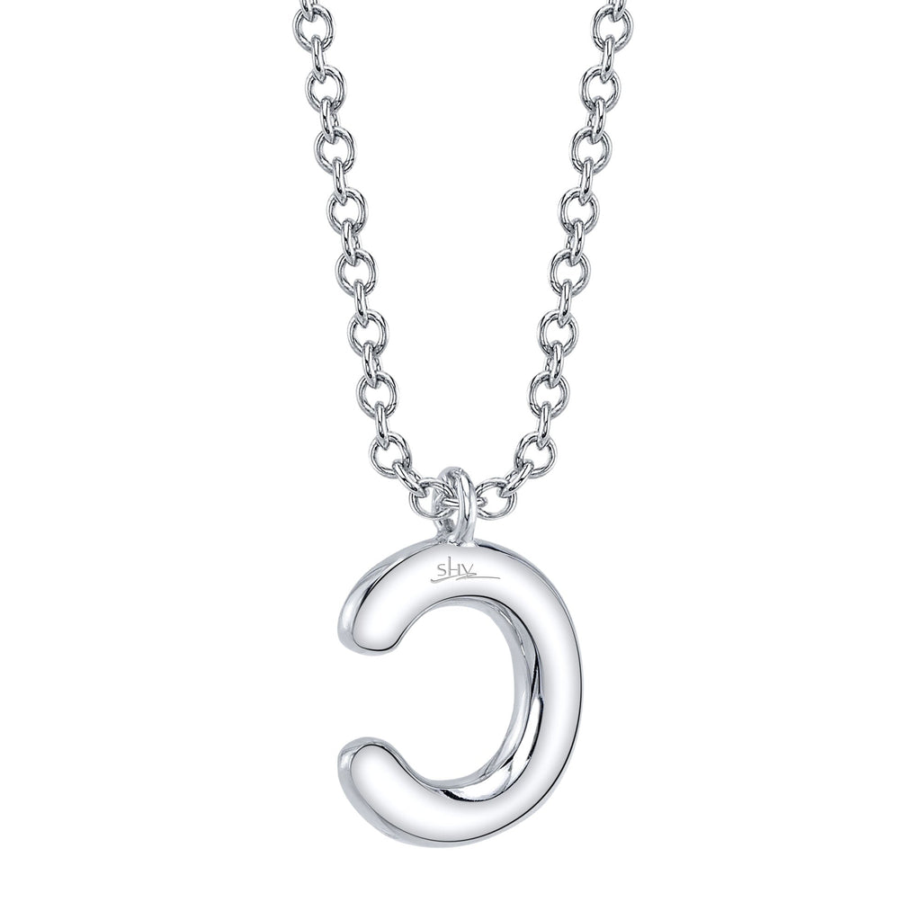 0.08CT 14K W/G DIAMOND PAVE NECKLACE - INITIAL C