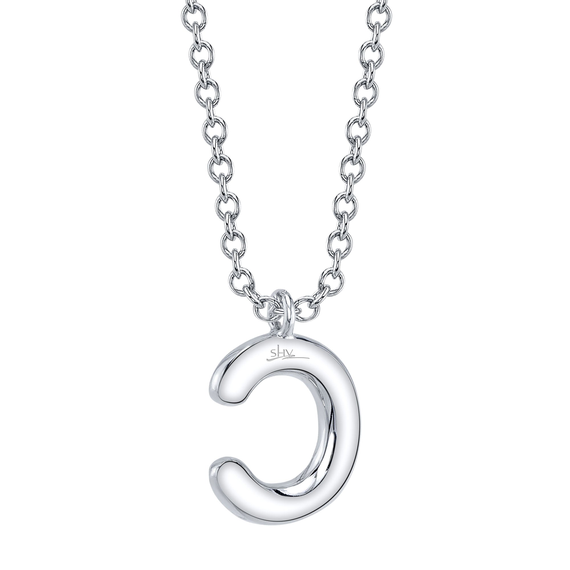 0.08CT 14K W/G DIAMOND PAVE NECKLACE - INITIAL C