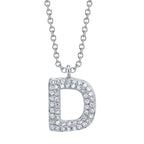 0.10CT 14K W/G DIAMOND PAVE NECKLACE - INITIAL D