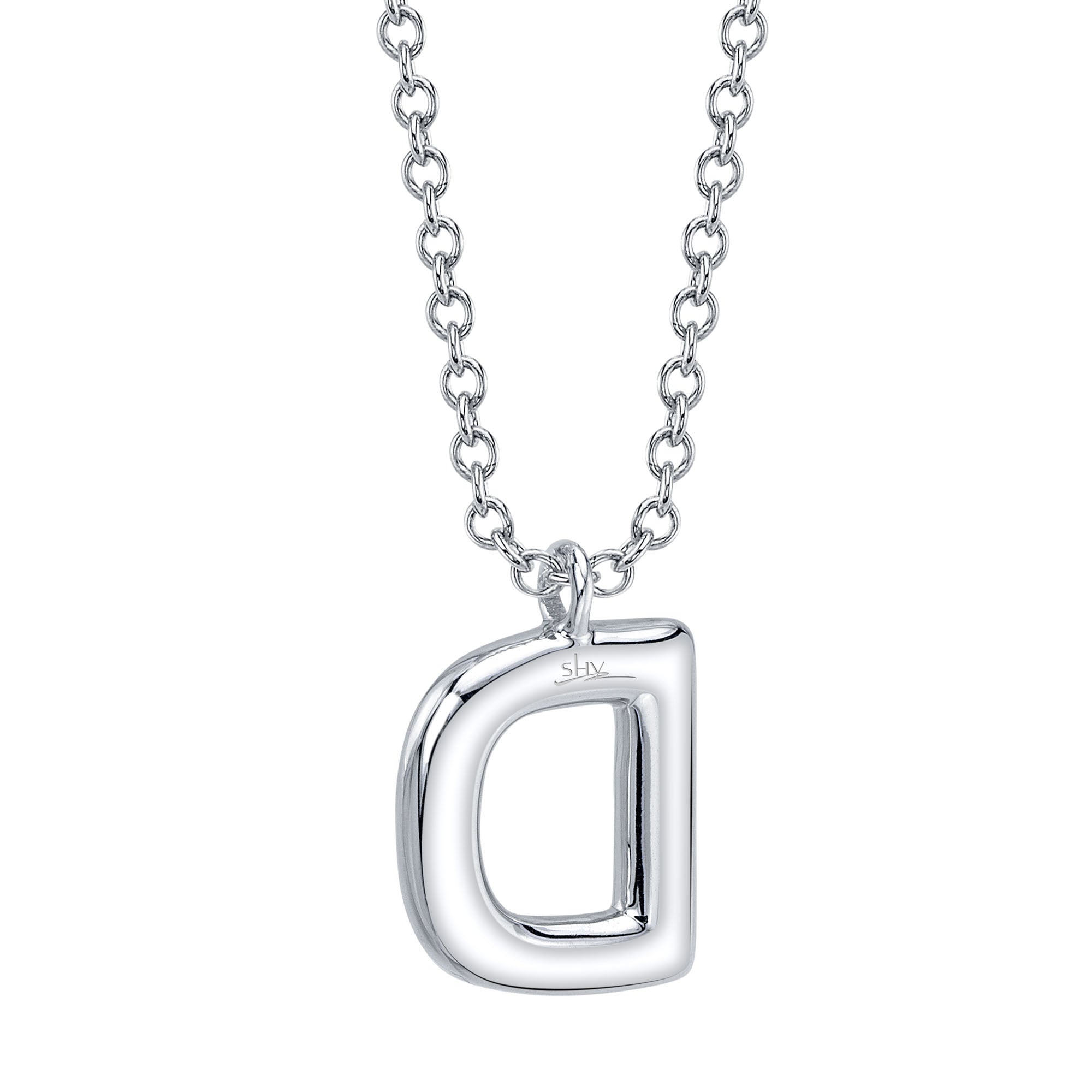0.10CT 14K W/G DIAMOND PAVE NECKLACE - INITIAL D
