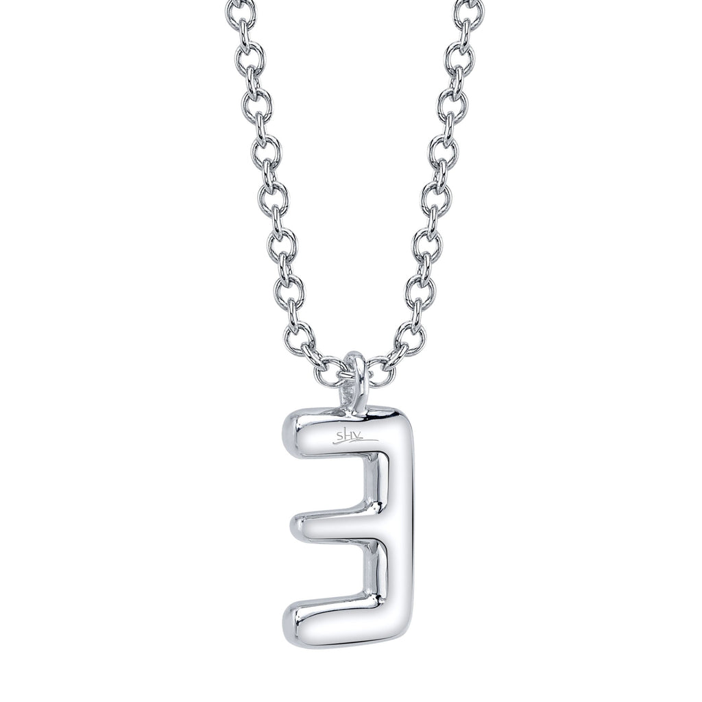 0.07CT 14K W/G DIAMOND PAVE NECKLACE - INITIAL E