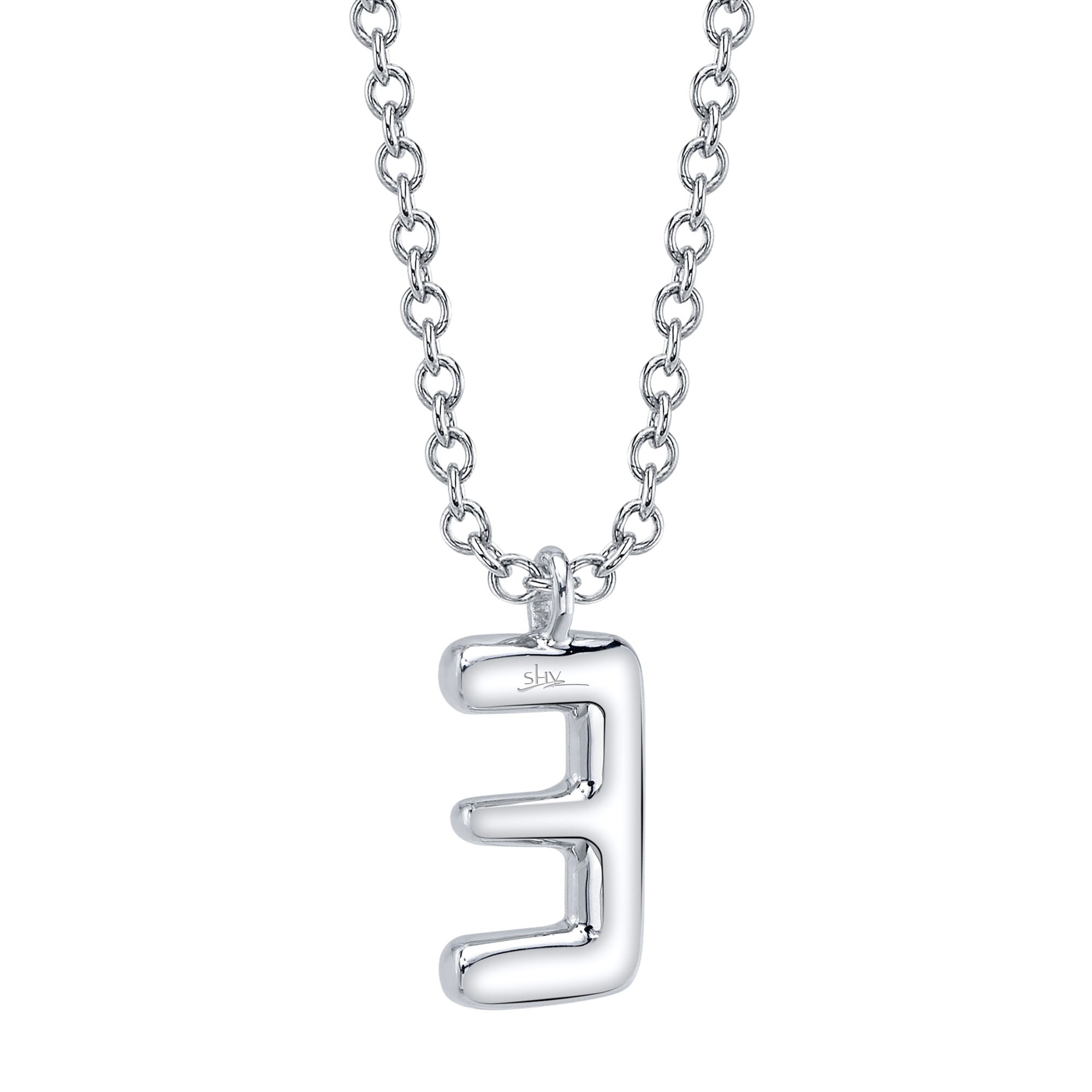 0.07CT 14K W/G DIAMOND PAVE NECKLACE - INITIAL E
