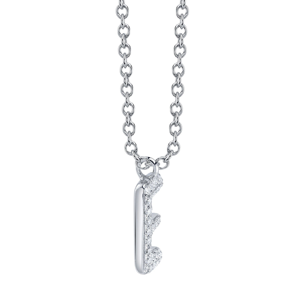 0.07CT 14K W/G DIAMOND PAVE NECKLACE - INITIAL E