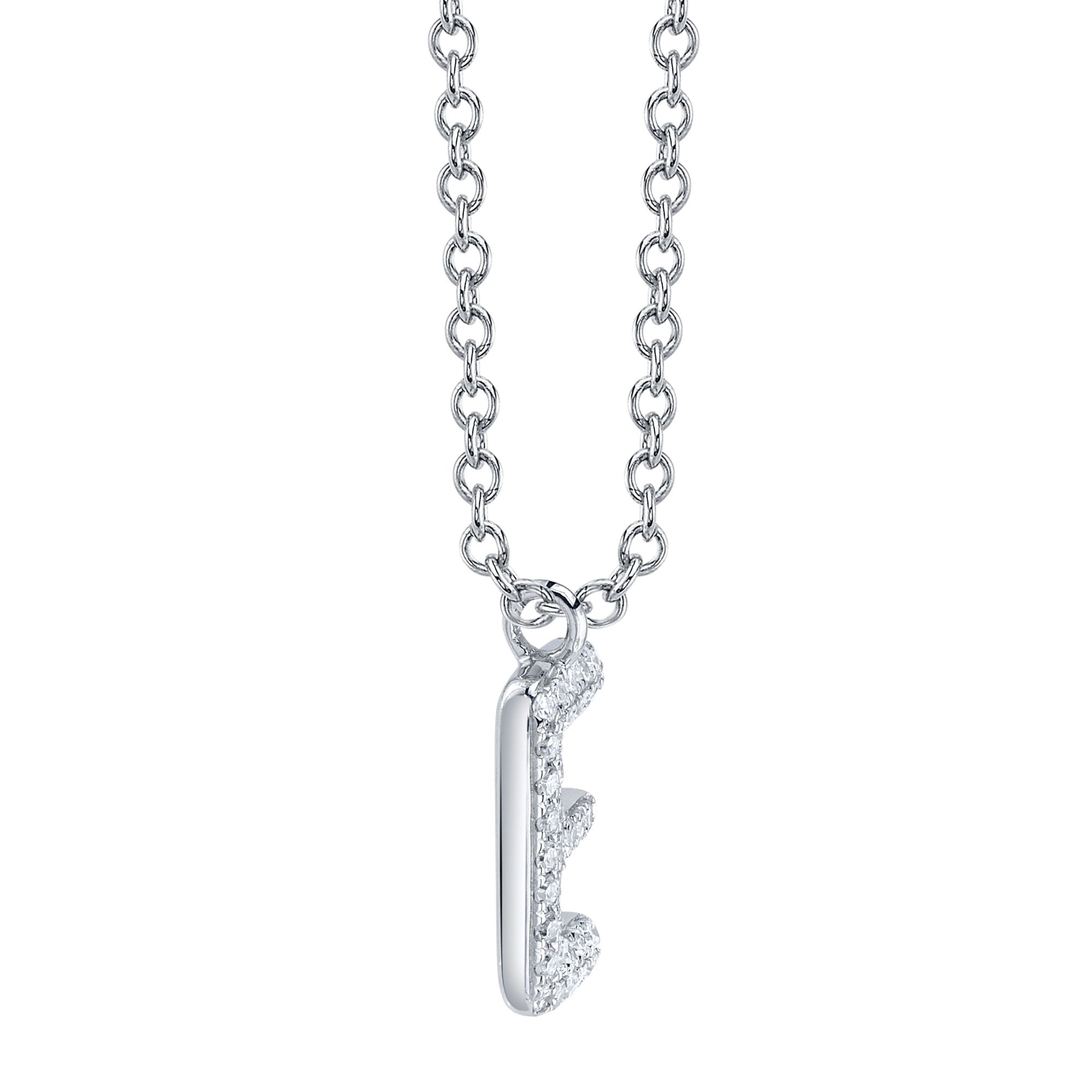 0.07CT 14K W/G DIAMOND PAVE NECKLACE - INITIAL E