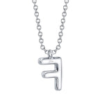 0.08CT 14K W/G DIAMOND PAVE NECKLACE - INITIAL F