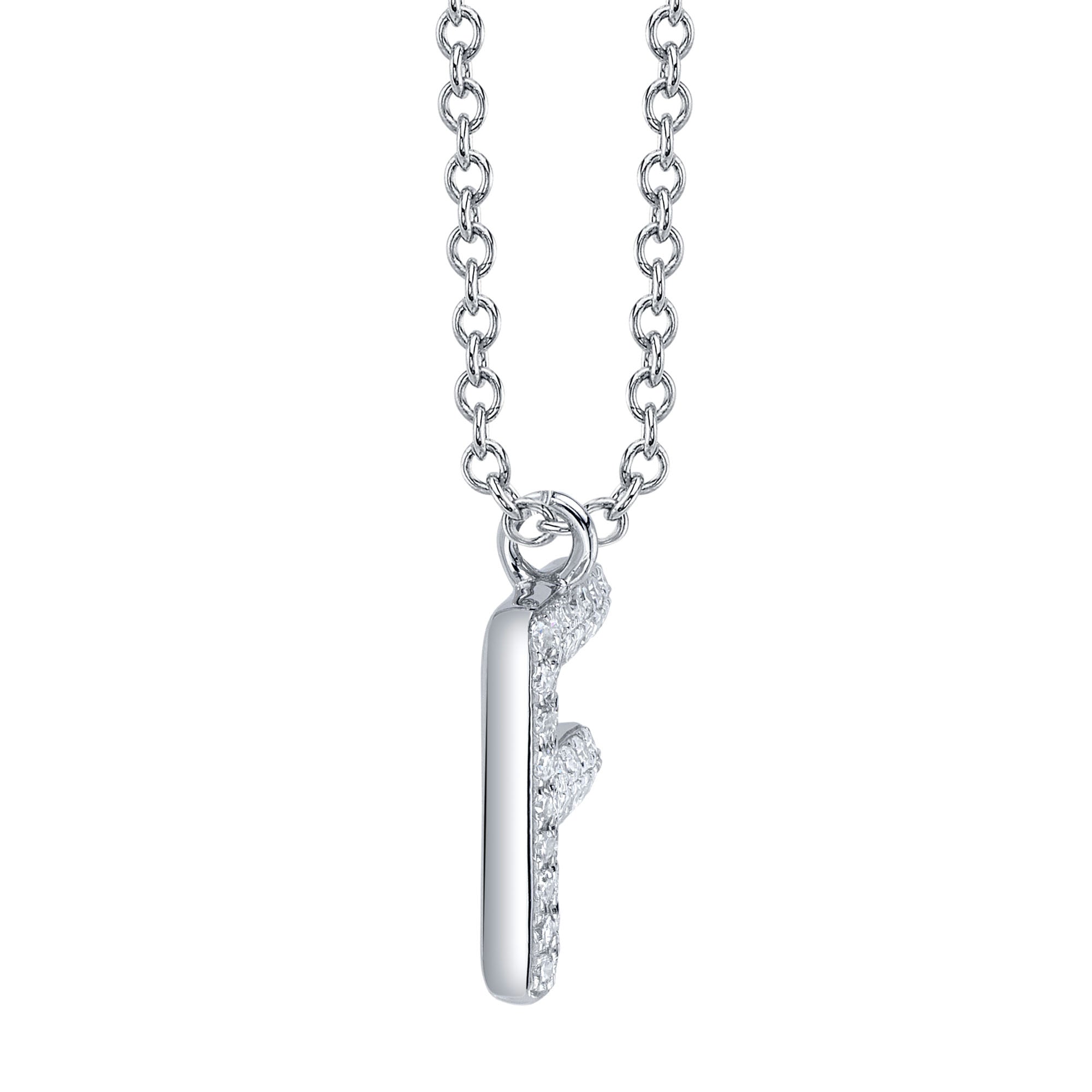 0.08CT 14K W/G DIAMOND PAVE NECKLACE - INITIAL F
