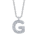 0.10CT 14K W/G DIAMOND PAVE NECKLACE - INITIAL G