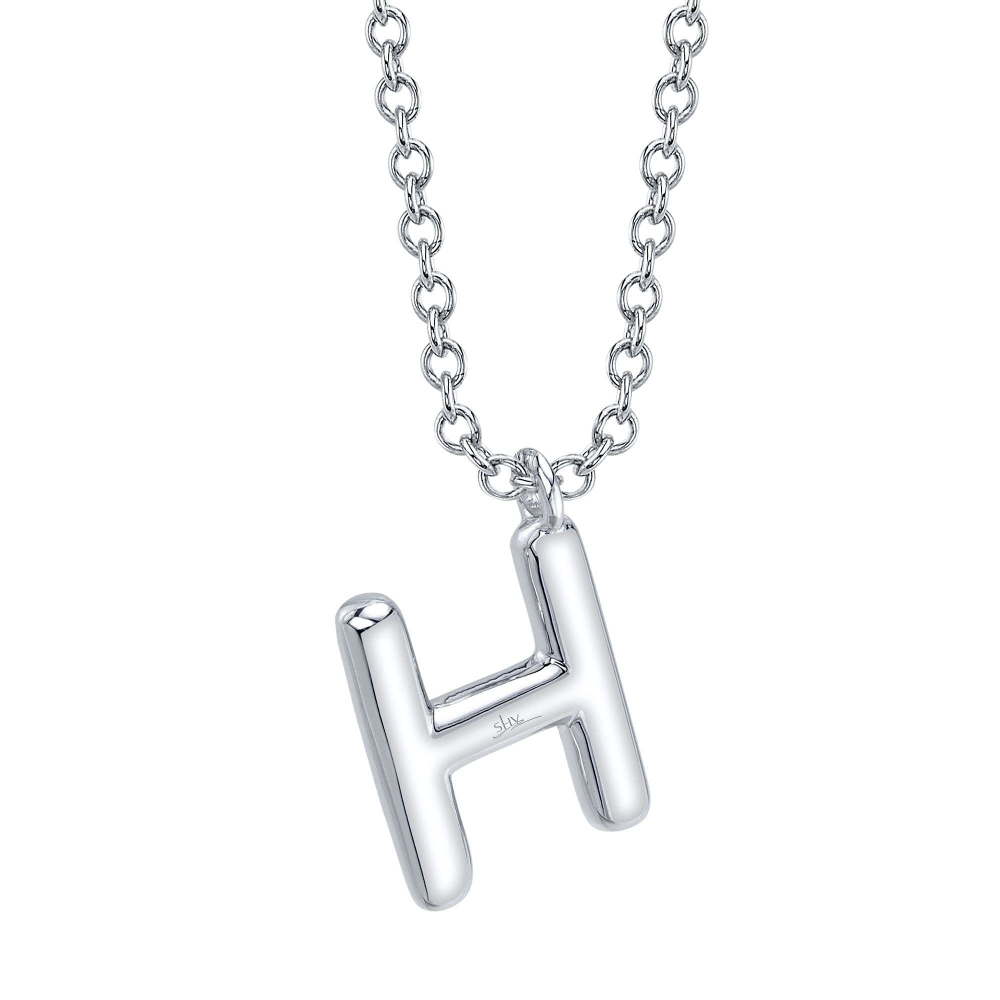 0.09CT 14K W/G DIAMOND PAVE NECKLACE - INITIAL H