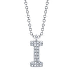 0.06CT 14K W/G DIAMOND PAVE NECKLACE - INITIAL I