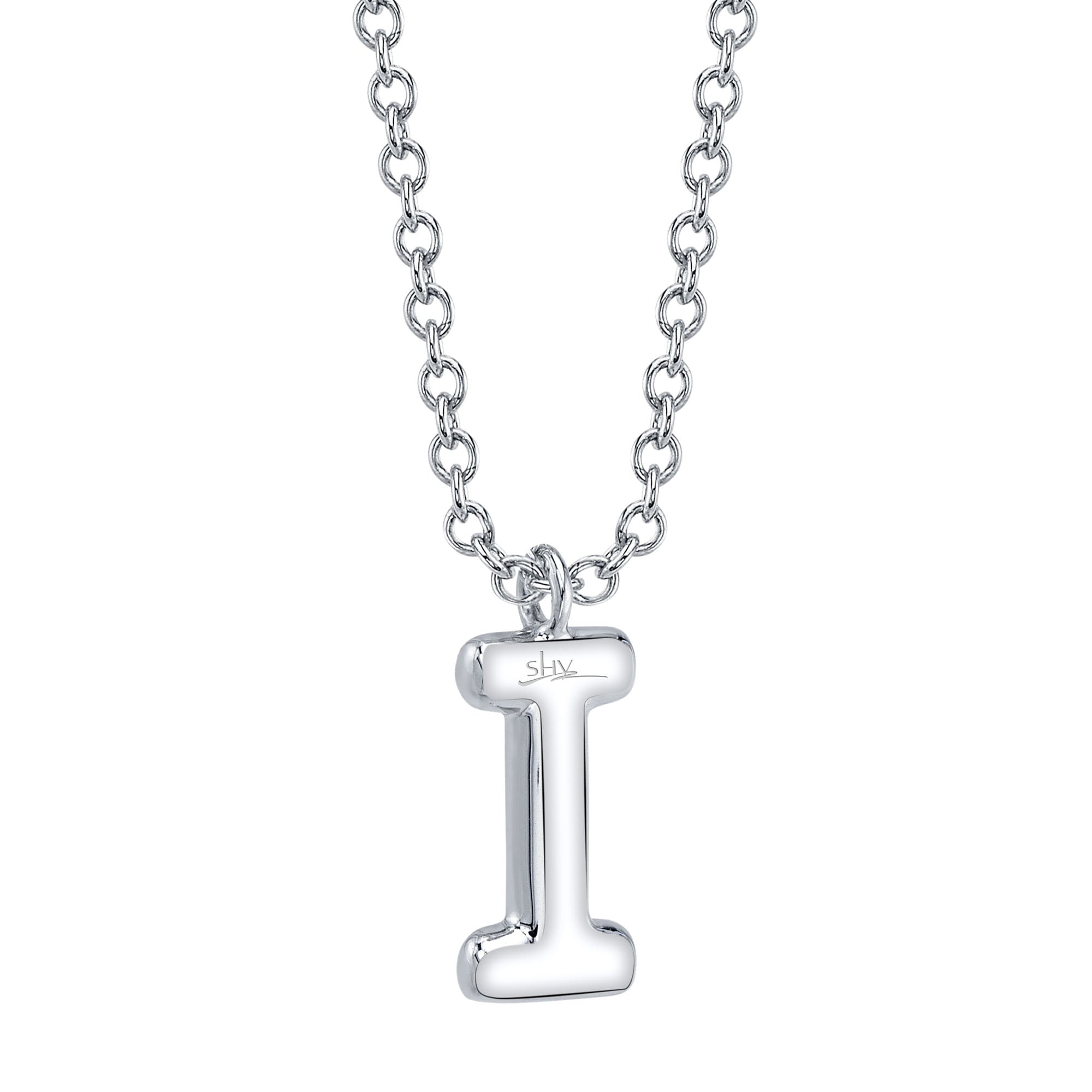 0.06CT 14K W/G DIAMOND PAVE NECKLACE - INITIAL I