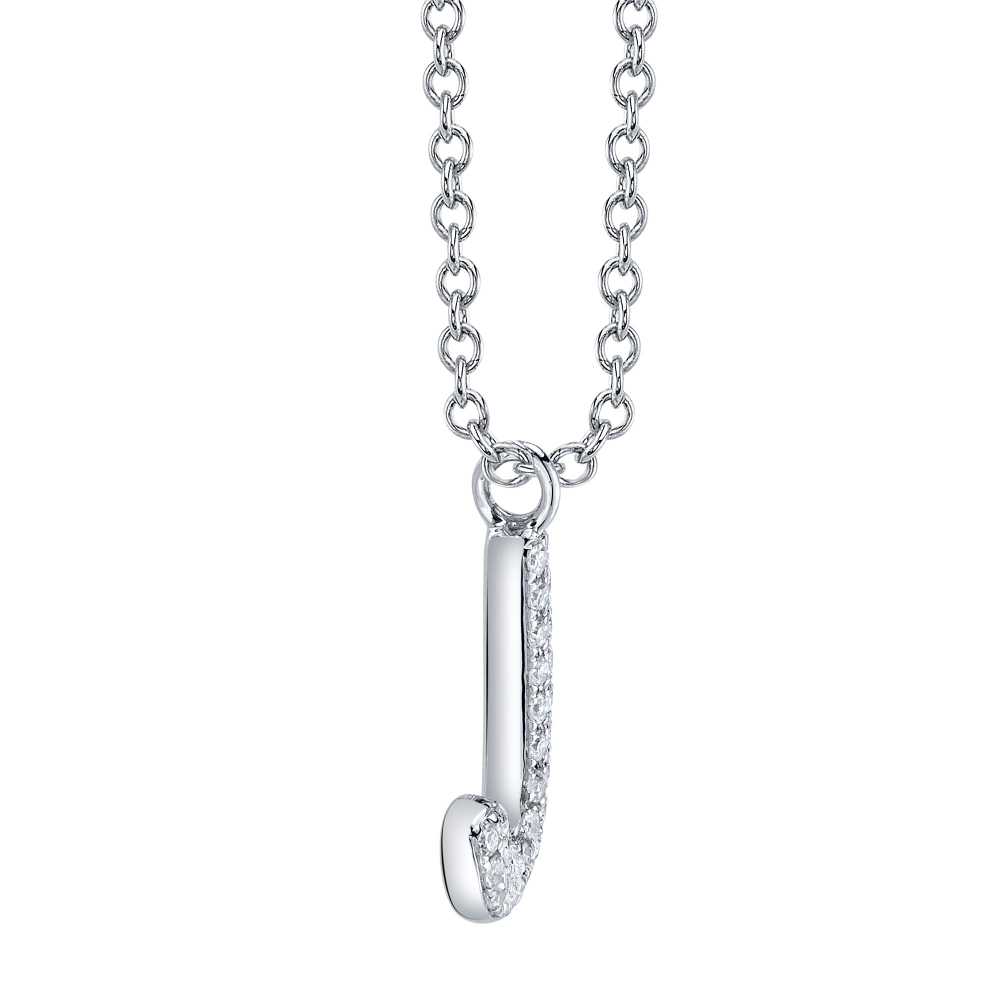 0.06CT 14K W/G DIAMOND PAVE NECKLACE - INITIAL J