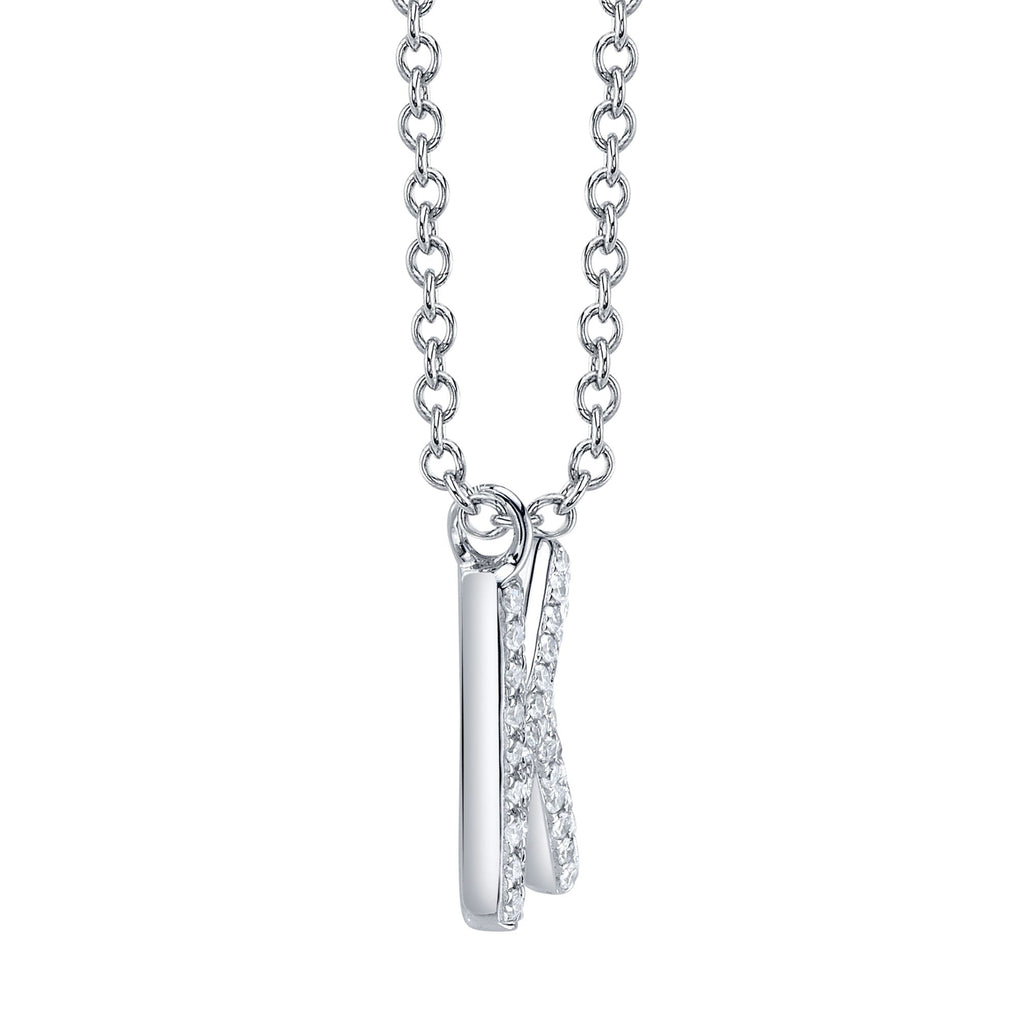 0.10CT 14K W/G DIAMOND PAVE NECKLACE - INITIAL K