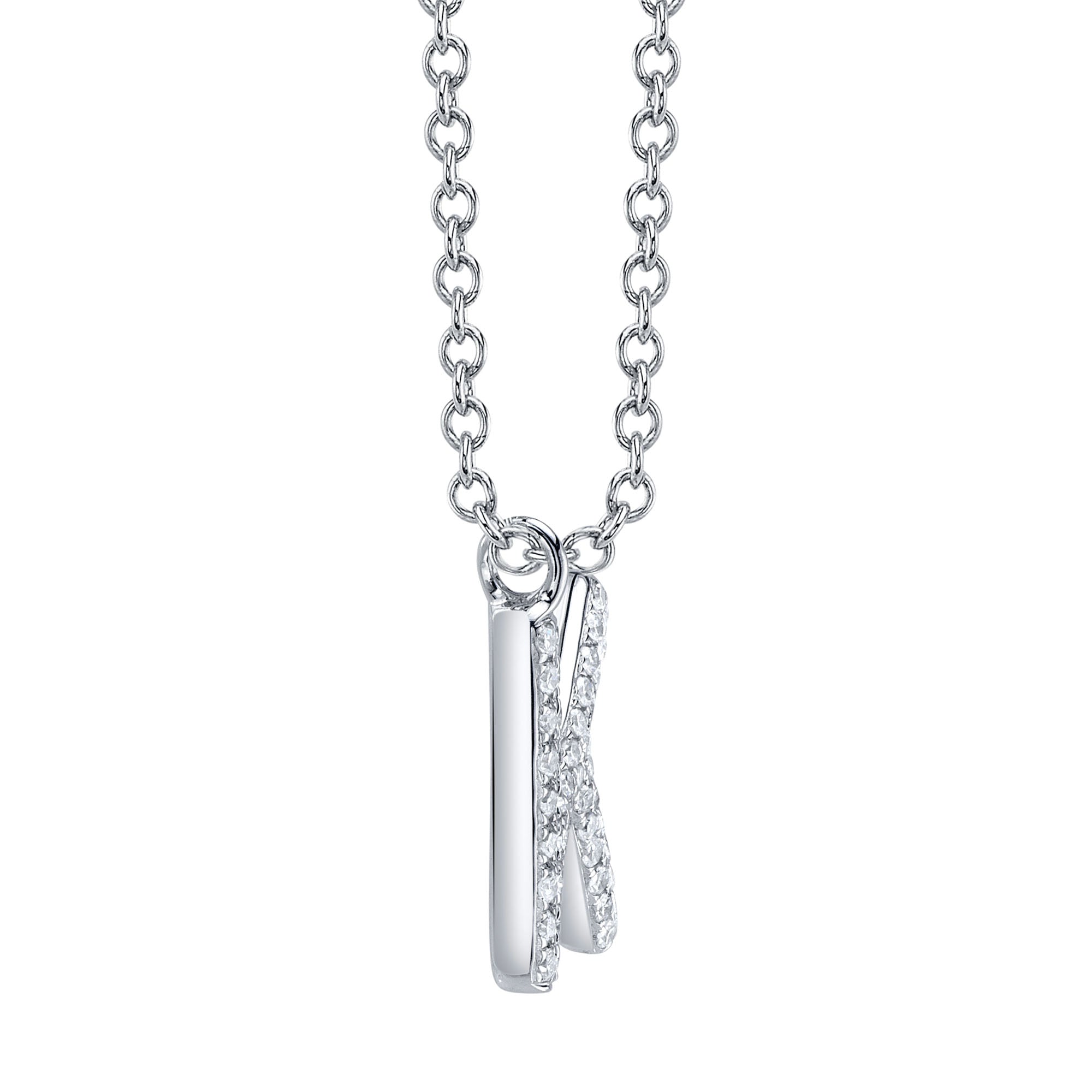 0.10CT 14K W/G DIAMOND PAVE NECKLACE - INITIAL K