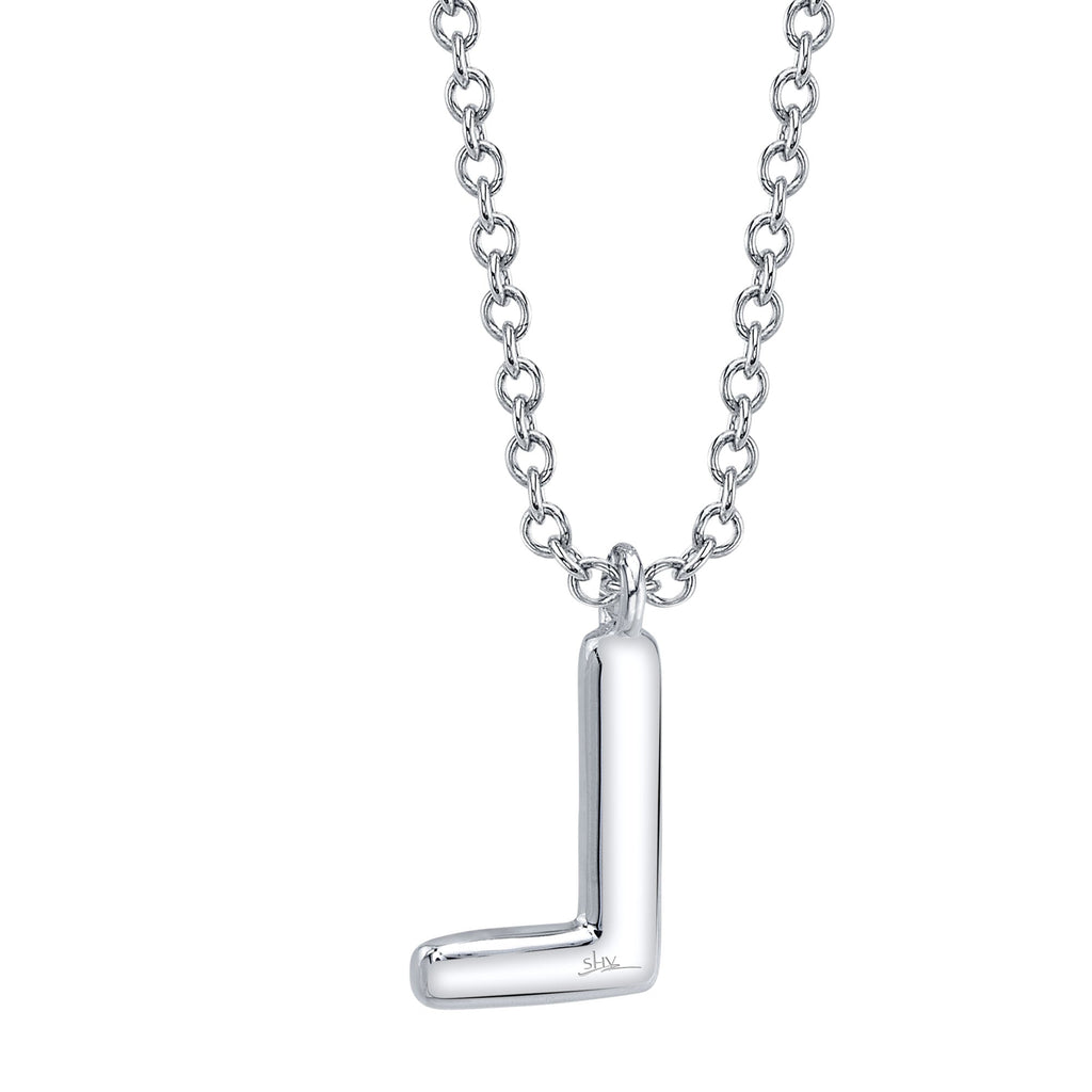 0.05CT 14K W/G DIAMOND PAVE NECKLACE - INITIAL L