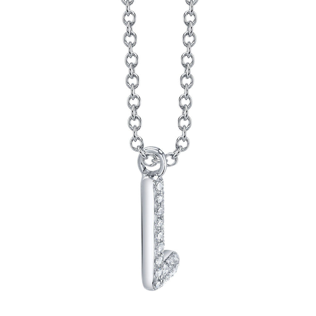 0.05CT 14K W/G DIAMOND PAVE NECKLACE - INITIAL L