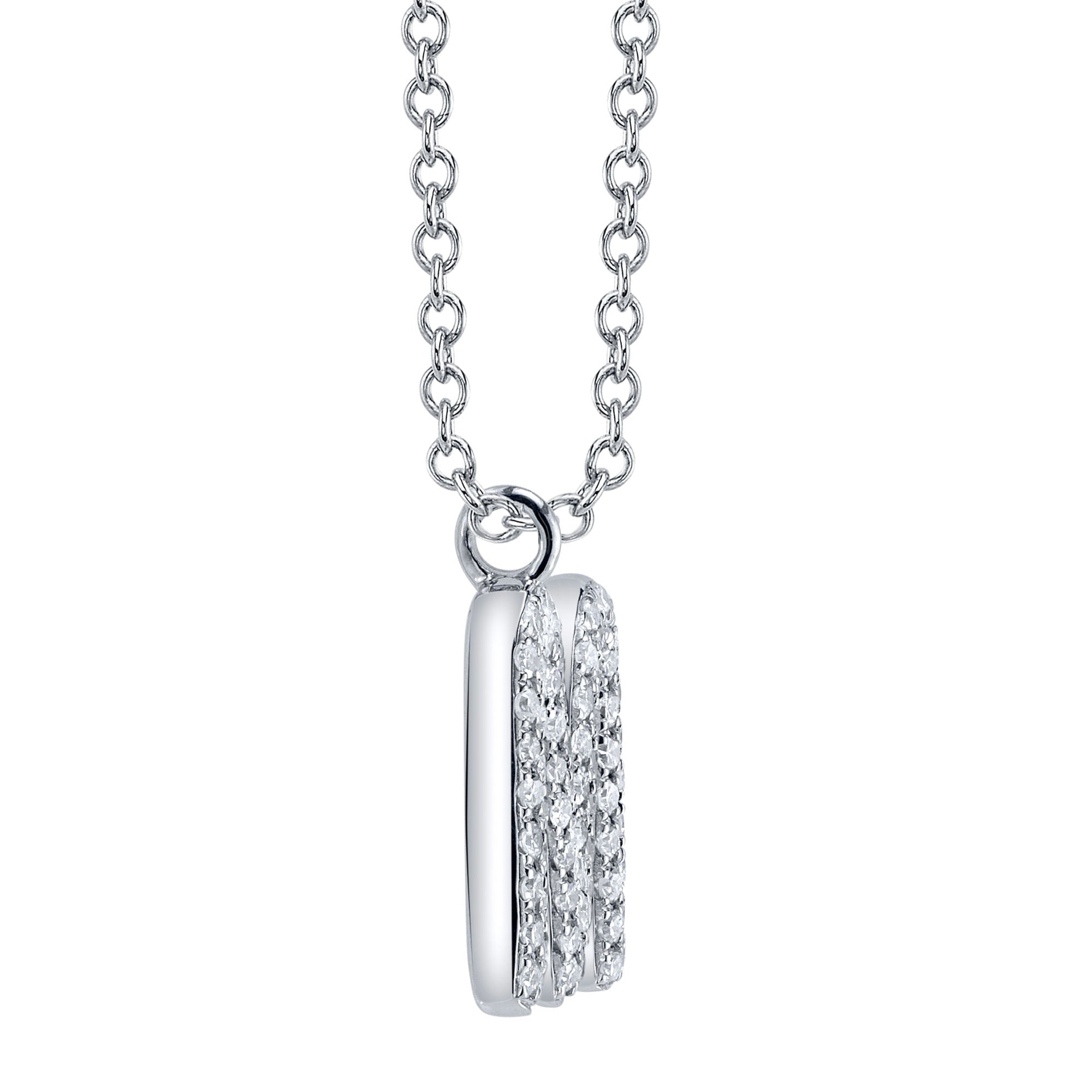 0.14CT 14K W/G DIAMOND PAVE NECKLACE - INITIAL M