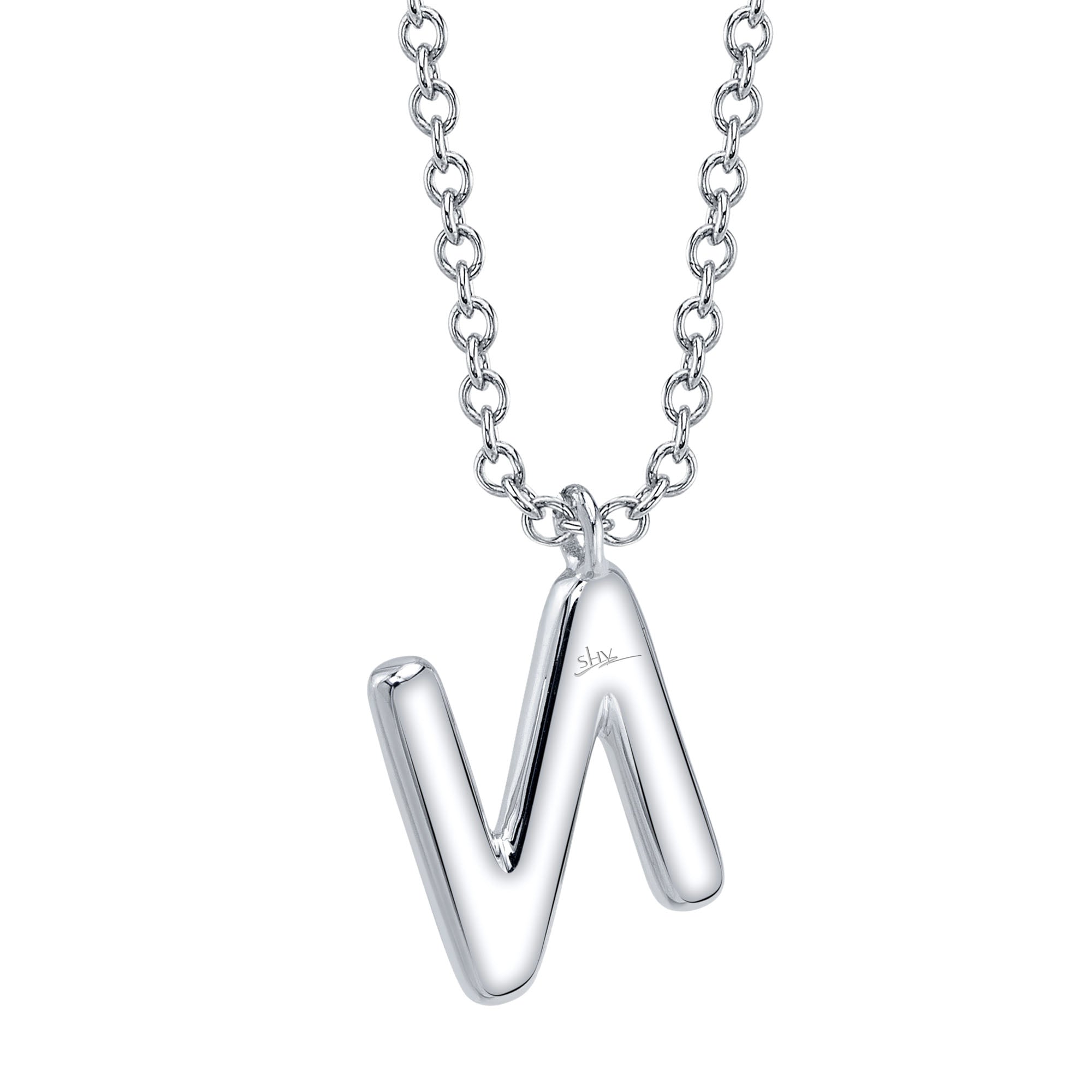 0.11CT 14K W/G DIAMOND PAVE NECKLACE - INITIAL N